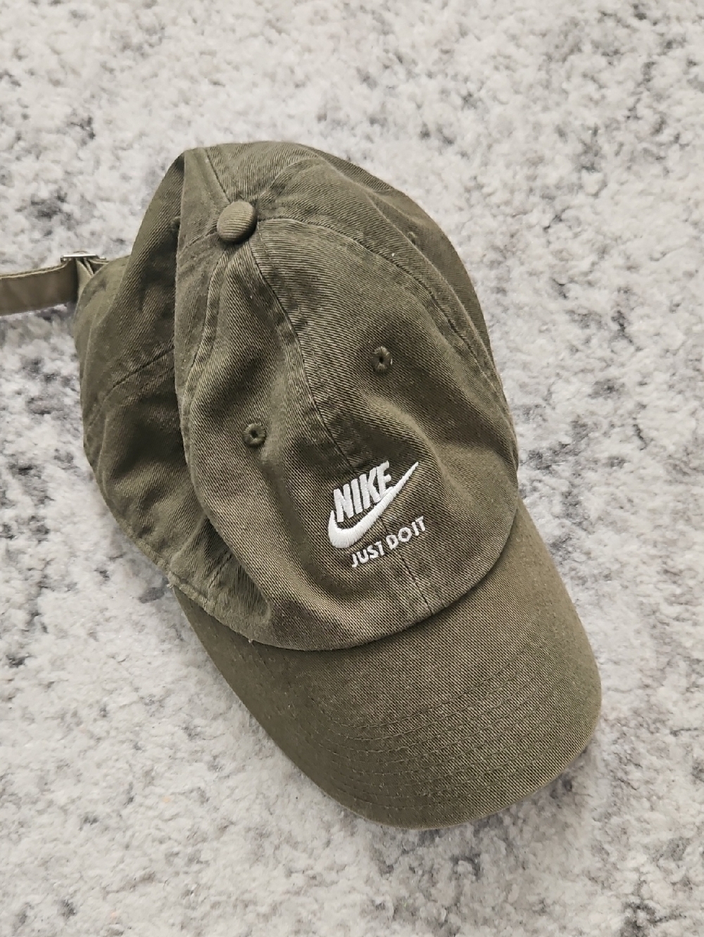 Nike Olive Dad Hat with White Logo